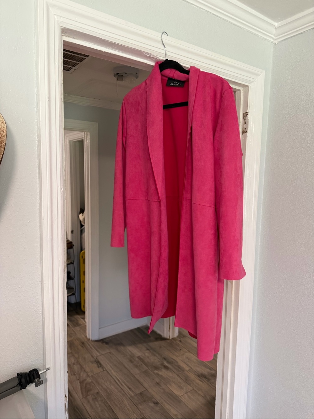Women's Open-Front Fuchsia Trench Coat by Unknown Brand